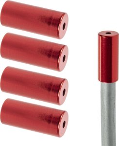 Końcówki pancerza przerzutki, aluminiowe 4 mm, 5 szt. czerwone 1