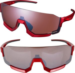 Okulary Shimano AeroLite2 czerwone metaliczne, soczewki Ridescape HC- Wysoki kontrast 1