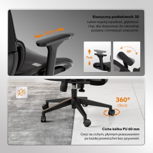 Krzesło biurowe SENSE7 Neyo Czarne 10