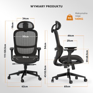 Krzesło biurowe SENSE7 Neyo Czarne 12