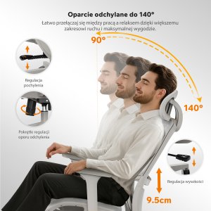 Krzesło biurowe SENSE7 Neyo Szare 9