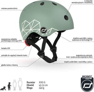 Scoot and Ride Kask dla dzieci 1-5 lat rozm. XXS-S, kolor: Green Lines 3