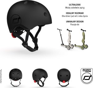 Kask dla dzieci 1-5 lat rozm. XXS-S, kolor: Black (czarny), Scoot and Ride 8