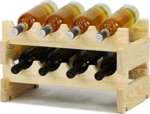 Regał na wino drewniany modułowy RW10 04x02 Naturalny do 8 butelek 1