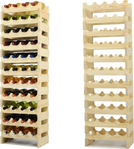 Regał na wino drewniany modułowy RW10 04x11 Naturalny do 44 butelek 1