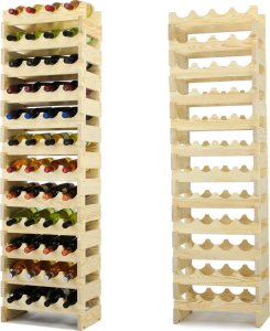 Regał na wino drewniany modułowy RW10 04x12 Naturalny do 48 butelek 1