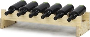 Regał na wino drewniany modułowy RW10 06x01 Naturalny do 6 butelek 4