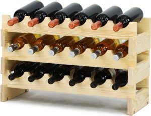 Regał na wino drewniany modułowy RW10 06x03 Naturalny do 18 butelek 1