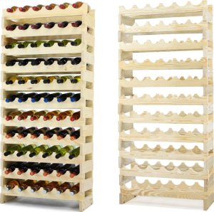 Regał na wino drewniany modułowy RW10 06x11 Naturalny do 66 butelek 1