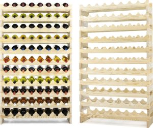 Regał na wino drewniany modułowy RW10 08x11 Naturalny do 88 butelek 1