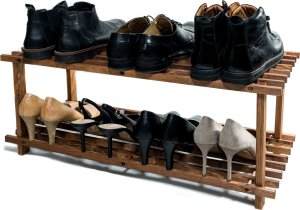 Drewniany Stojak na Buty Regał Szafka Szafa 2 półki RBO2 Brązowy Drewno Sosnowe 9