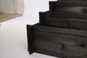 Drewniana grządka kaskadowa ZP04 / 78x75 cm/ Czarna Drewno Sosnowe 11