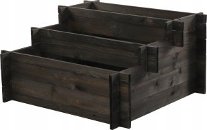 Drewniana grządka kaskadowa ZP04 / 78x75 cm/ Czarna Drewno Sosnowe 3