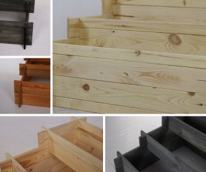 Drewniana grządka kaskadowa ZP04 / 78x75 cm/ Czarna Drewno Sosnowe 6