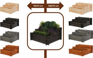 Drewniana grządka kaskadowa ZP04 / 78x75 cm/ Czarna Drewno Sosnowe 7