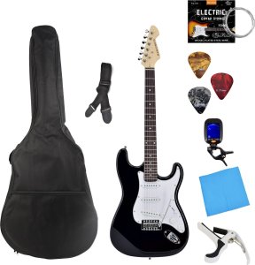Gitara elektryczna dla początkujących ZESTAW MusicMate ME-01 czarno-biała 1