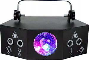 Laser dyskotekowy LED kula disco projektor MusicMate 4eys stroboskop 1