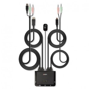 Switch Lindy 2-Port DP 1.2 USB-C KVM 1