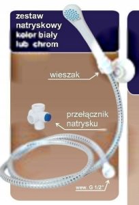 Natrysk kompletny biały DAFI 4