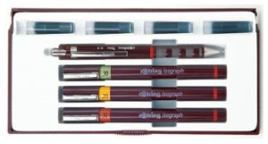 Rotring Isograph 0.2/0.3/0.5 Długopis żelowy Czarny 4 szt. 1