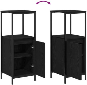 vidaXL Szafka łazienkowa z półkami, czarny dąb, 36x35x95 cm 9