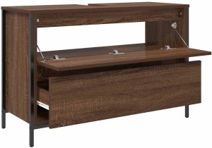 vidaXL Szafka pod umywalkę łazienkową z szufladami 90x34,5x60 cm 4