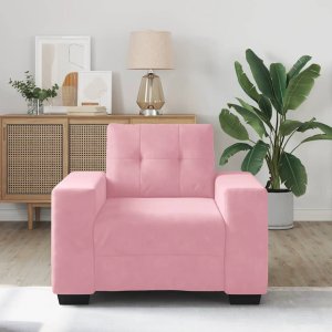 vidaXL Sofa Fotel Różowy 60 cm Aksamit 3