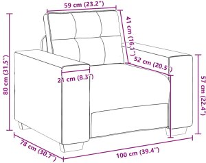 vidaXL Sofa Fotel Różowy 60 cm Aksamit 9