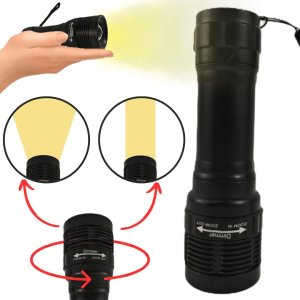 Latarka czarna  MQ-D002 + baterie 3xAAA 3