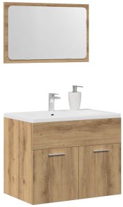 vidaXL 2-częściowy zestaw mebli łazienkowych, dąb artisan 4