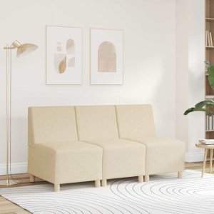 vidaXL Sofa Fotel Kremowy 55 cm Tkanina 3