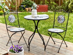 Beliani Stolik ogrodowy metalowy ø 60 cm czarny CIVITA 2