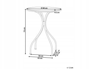 Beliani Stolik ogrodowy metalowy ø 60 cm czarny CIVITA 3