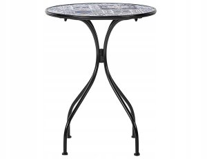 Beliani Stolik ogrodowy metalowy ø 60 cm czarny CIVITA 4