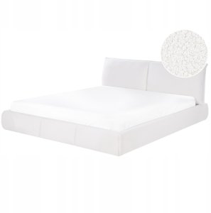 Beliani Łóżko wodne Boucle VINAY 180 x 200 cm Biały 2