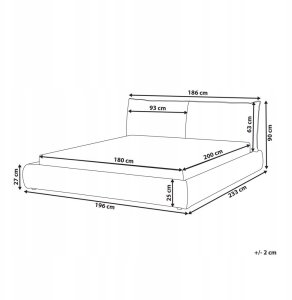 Beliani Łóżko wodne Boucle VINAY 180 x 200 cm Biały 9