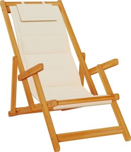 vidaXL Krzesła plażowe Zestaw 2 Kremowy Textilene 61.5 x 110 x 97 cm 4