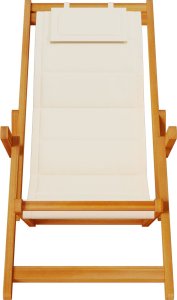 vidaXL Krzesła plażowe Zestaw 2 Kremowy Textilene 61.5 x 110 x 97 cm 6