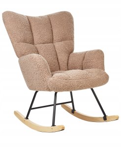 Beliani Fotel bujany OULU Boucle Piaskowy 4