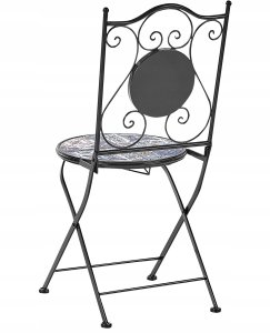 Beliani Zestaw 2 krzeseł ogrodowych CIVITA Metal Czarny 5