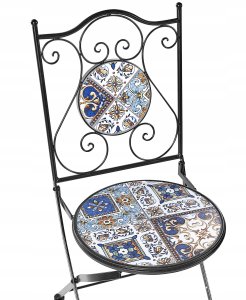 Beliani Zestaw 2 krzeseł ogrodowych CIVITA Metal Czarny 7