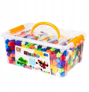 Klocki Konstrukcyjne Przestrzenne W Kuferku 885 El. Kostki Edukacyjne 3D 4