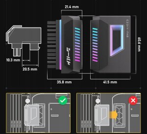 EZDIY-FAB Złącze adapter EZDIY-FAB ATX 24 PIN 5V ARGB do Płyty głównej 180 stopni 3