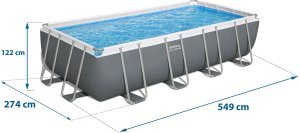 Basen ogrodowy stelażowy 549x274x122cm 17w1 Bestway 56466N 5