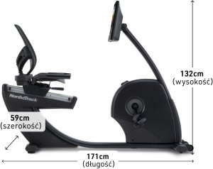 Rower programowany poziomy NordicTrack G10 z 10" wyświetlaczem HD 13