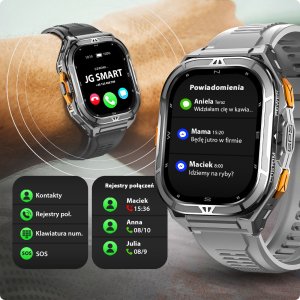 SMARTWATCH MĘSKI GPS PŁYWANIE WODOODPORNY SEN ROZMOWY SMART WATCH + 2 PASKI 12