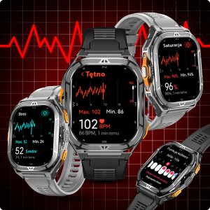 SMARTWATCH MĘSKI GPS PŁYWANIE WODOODPORNY SEN ROZMOWY SMART WATCH + 2 PASKI 13