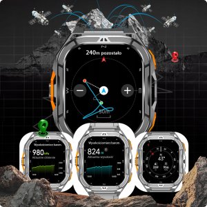 SMARTWATCH MĘSKI GPS PŁYWANIE WODOODPORNY SEN ROZMOWY SMART WATCH + 2 PASKI 14