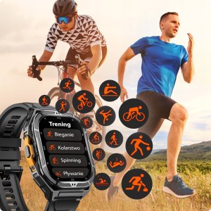 SMARTWATCH MĘSKI GPS PŁYWANIE WODOODPORNY SEN ROZMOWY SMART WATCH + 2 PASKI 10