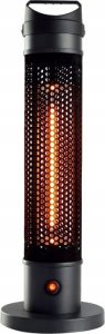 Portable infrared heater 4IQ Neptune, freestanding, black, IP44, 800 W 1